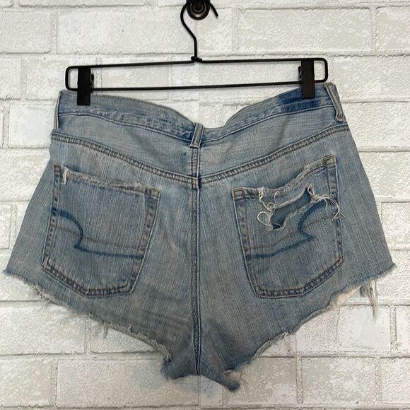 American Eagle Vintage Hi Rise Festival Shorts Button Fly Destroyed 8 - Picture 3 of 6